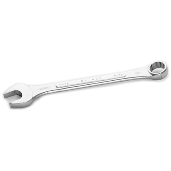 Performance Tool Chrome Combination Wrench, 11/16", with 12 Point Box End, Raised Panel, 8-1/8" Long W327C